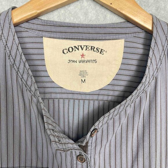 CONVERSE x JOHN VARVATOS Womens Y2K Pin Striped Button Up Mini Dress Size M - Picture 3 of 8
